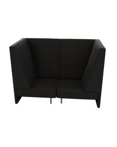 Endless High Back Loveseat w/ Arms, Black Vinyl