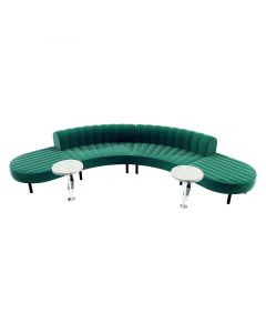 Endless Powered Low Back Comma Sectional w/ 2 Round Tables