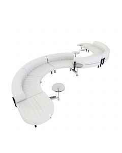 Endless Powered Low Back S Curve Sectional w/ 4 Glass Round Tables
