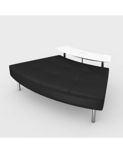 Endless Powered Small Curved Table w/ Curved Ottoman, Black Vinyl
