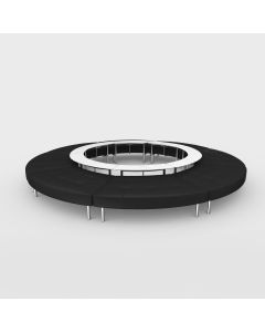 Endless Powered Closed Circle Ottoman w/ Small Curved Tables, Black Vinyl