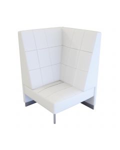 Endless Dining High Back Corner Chair, White Vinyl