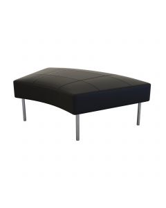 Endless Dining Curved Ottoman, Black Vinyl