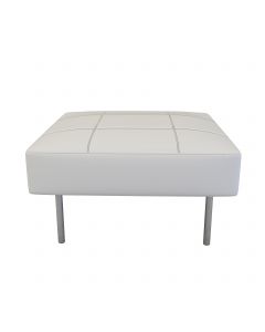 Endless Dining Square Ottoman, White Vinyl