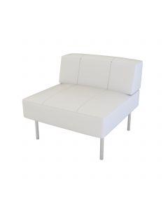 Endless Dining Square Low Back Chair, White Vinyl