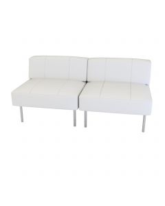 Endless Dining Square Low Back Loveseat, White