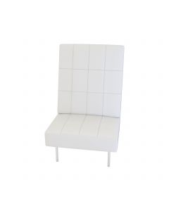 Endless Dining Square High Back Chair, White Vinyl