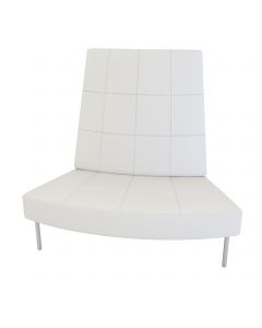 Endless Dining Small Curve High Back Chair, White Vinyl