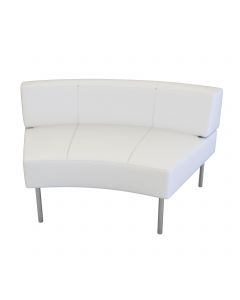 Endless Dining Large Curve Low Back Chair, White Vinyl