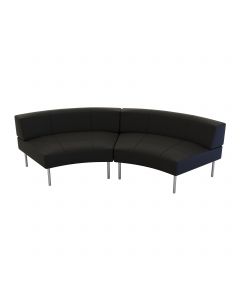 Endless Dining Large Curve Low Back Loveseat, Black Vinyl