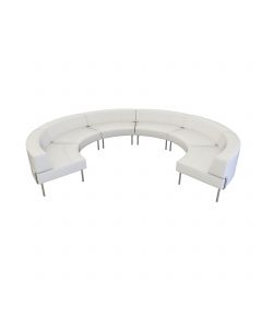 Endless Dining Large Curve Low Back Circle, White Vinyl