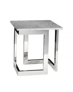 Geo End Table w/ Chrome Base