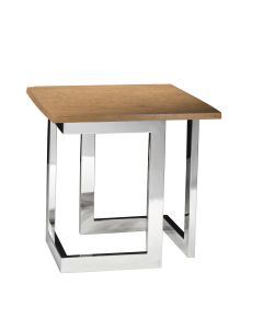 Geo End Table w/ Chrome Base