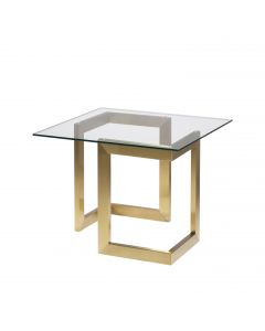 Geo End Table w/ Gold Base