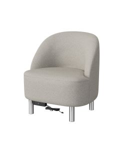 beige lounge chair with heathered oat fabric
