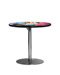 30" round cafe table with custom graphic top