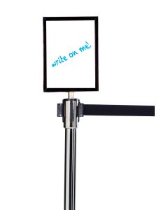 Stanchion post whiteboard sign for events