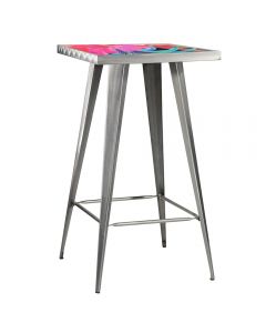 Rustique Square Metal Bar Table Logo