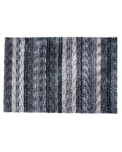 Textured rug with various blue