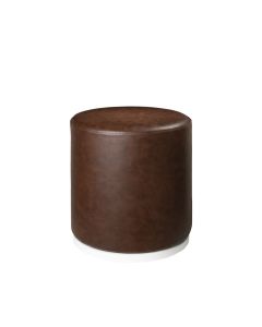 marche swivel ottoman in distressed brown vinyl