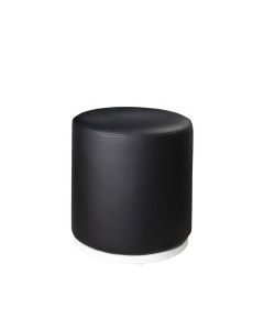 marche swivel ottoman in black vinyl 