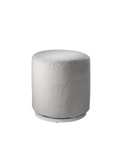 Marche Swivel Ottoman Ivory Faux Sheep Fur