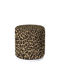 custom leopard print graphic cover over swivel ottoman