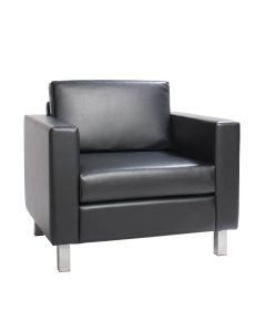 black vinyl naples club chair