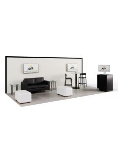 10x20 Powered Naples Booth, Black and White