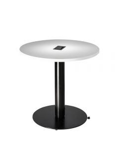 white cafe table with powered center