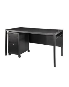 Tech Desk, Powered w/ 3 Drawer File Cabinet