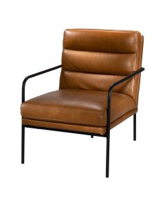 angled view of the cognac terrace accent chair