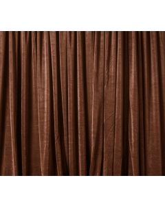 Close up of Mocha Velour Drape panel with rich brown tone and plush matte finish.