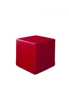 Vibe Cube Ottoman, Red Vinyl