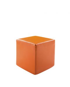 Vibe Cube Ottoman, Orange Vinyl