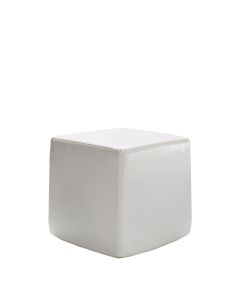 Vibe Cube Ottoman, White Vinyl