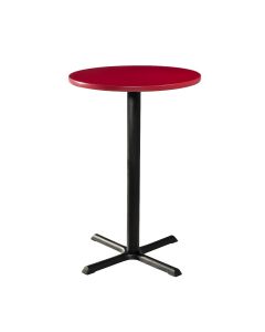 30" Round Bar Table w/ Standard Black Base, Red Top