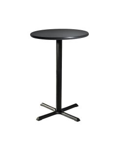 30" Round Bar Table w/ Standard Black Base, Graphite Nebula Top