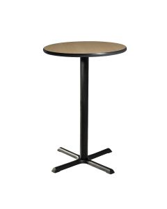 30" Round Bar Table w/ Standard Black Base, Maple Top