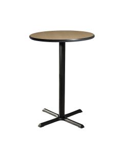 36" Round Bar Table w/ Standard Black Base, Maple Top