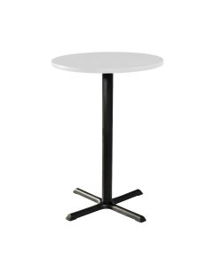 36" Round Bar Table w/ Standard Black Base, White Top