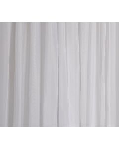 closeup of winter white sheer drape