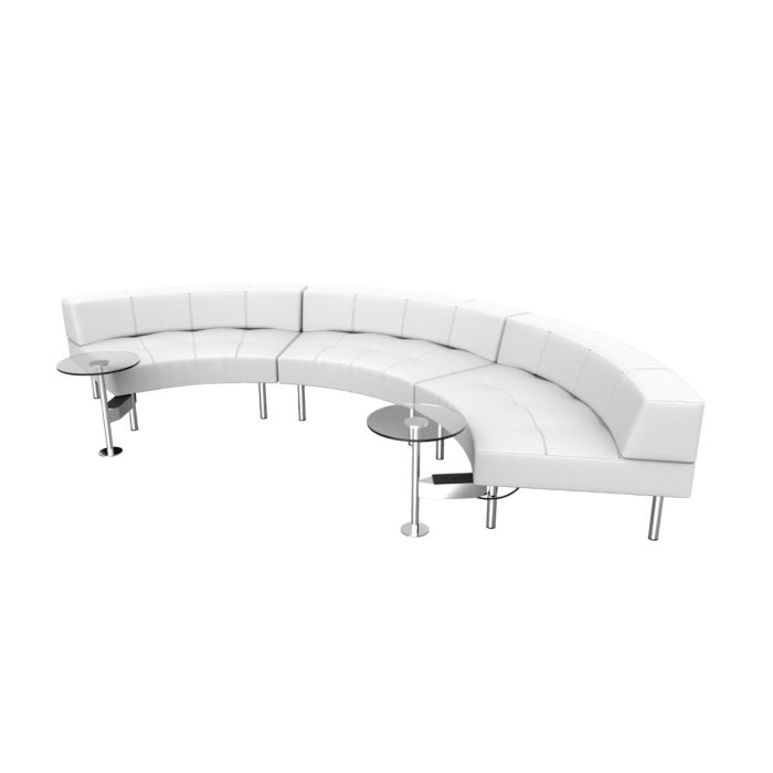 Rent the Endless Powered Large Curve Low Back Sofa w/ 2 Round