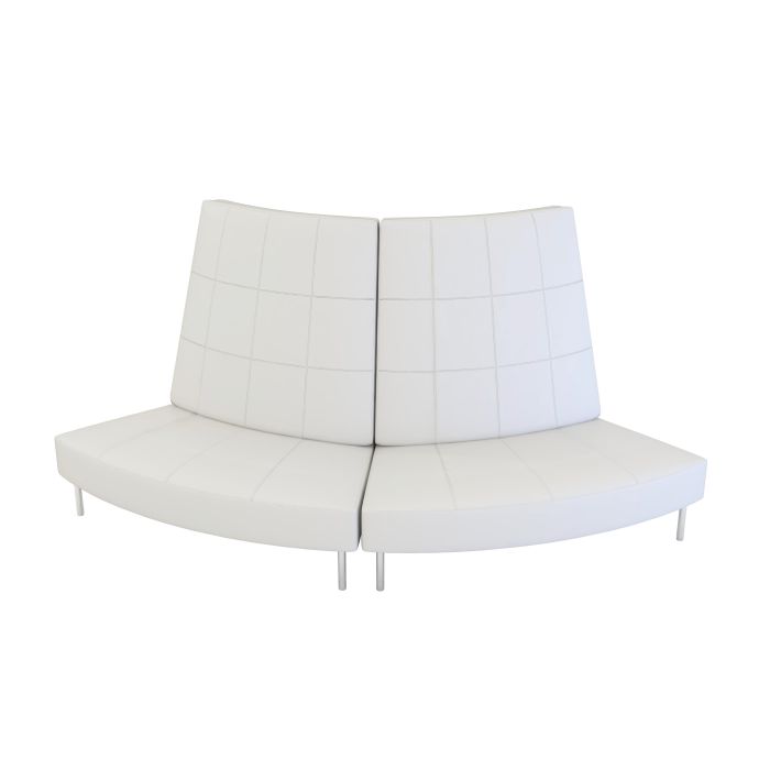 Rent The Endless Small Curve High Back Loveseat White Vinyl Cort Events