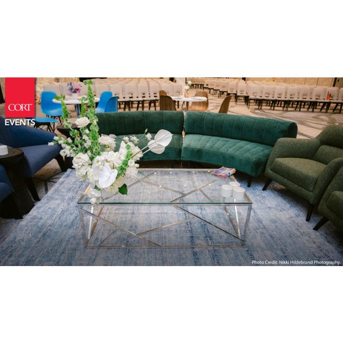 Rent the Alondra Cocktail Table, Glass Top | CORT Events