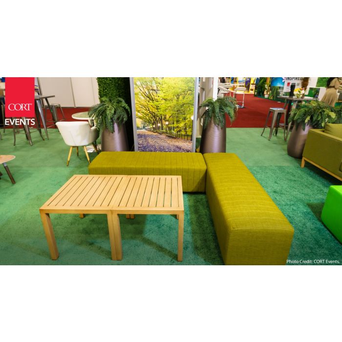 Rent the Beverly Bench Ottoman, Olive Green Fabric | CORT Events