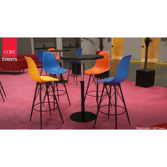 Rent the Orange Chelsea Barstool, Black Base | CORT