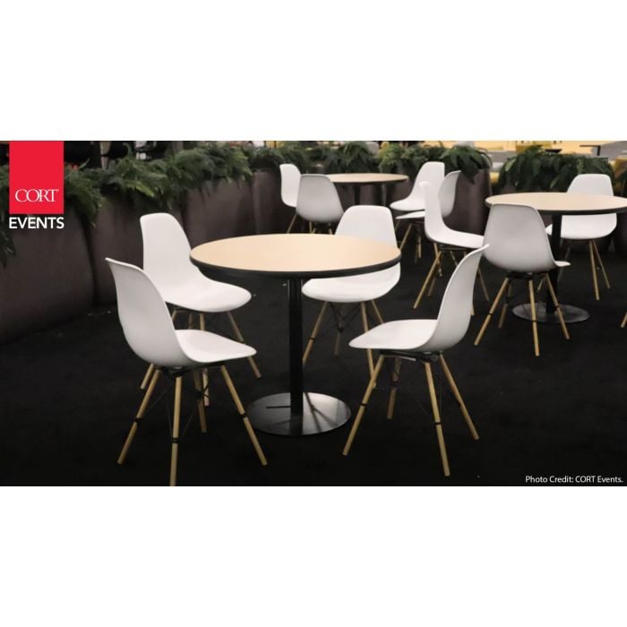 Rent the White Chelsea Chair, Oak Tower Base| CORT