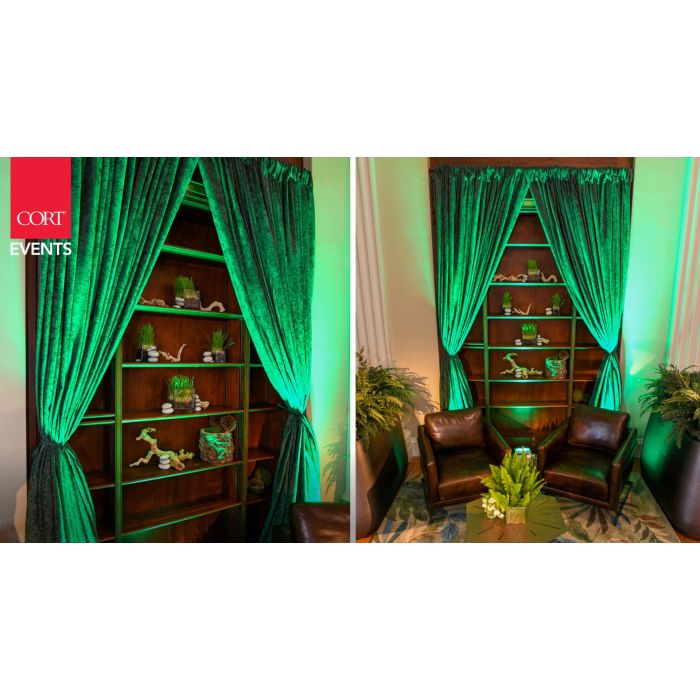 Rent Forest Green Super Velour Drape | CORT Events