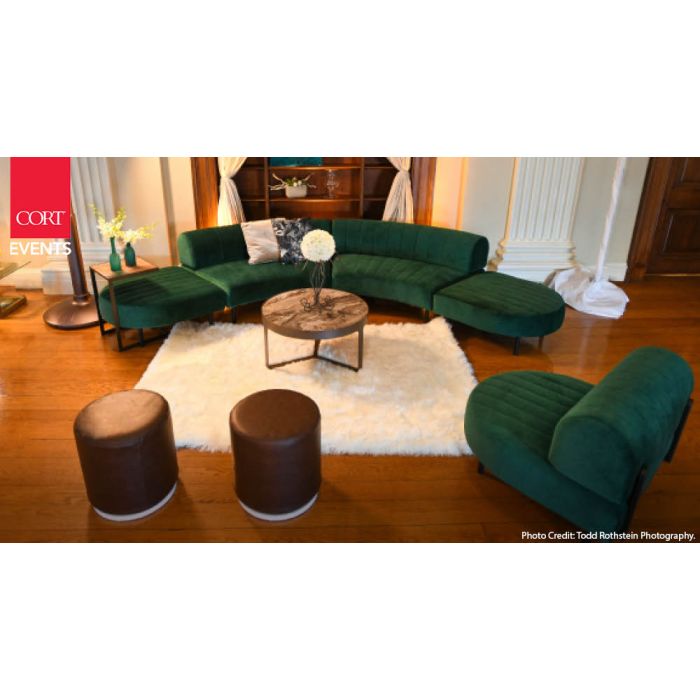 Rent the Endless Half Round Low Back Chair, Emerald Velvet | CORT